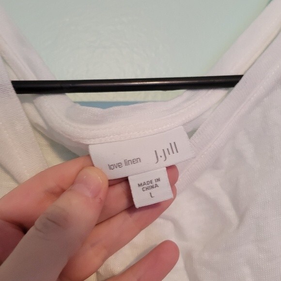 J. Jill Love Linen White Tank Size Large 100% Linen - Picture 3 of 4